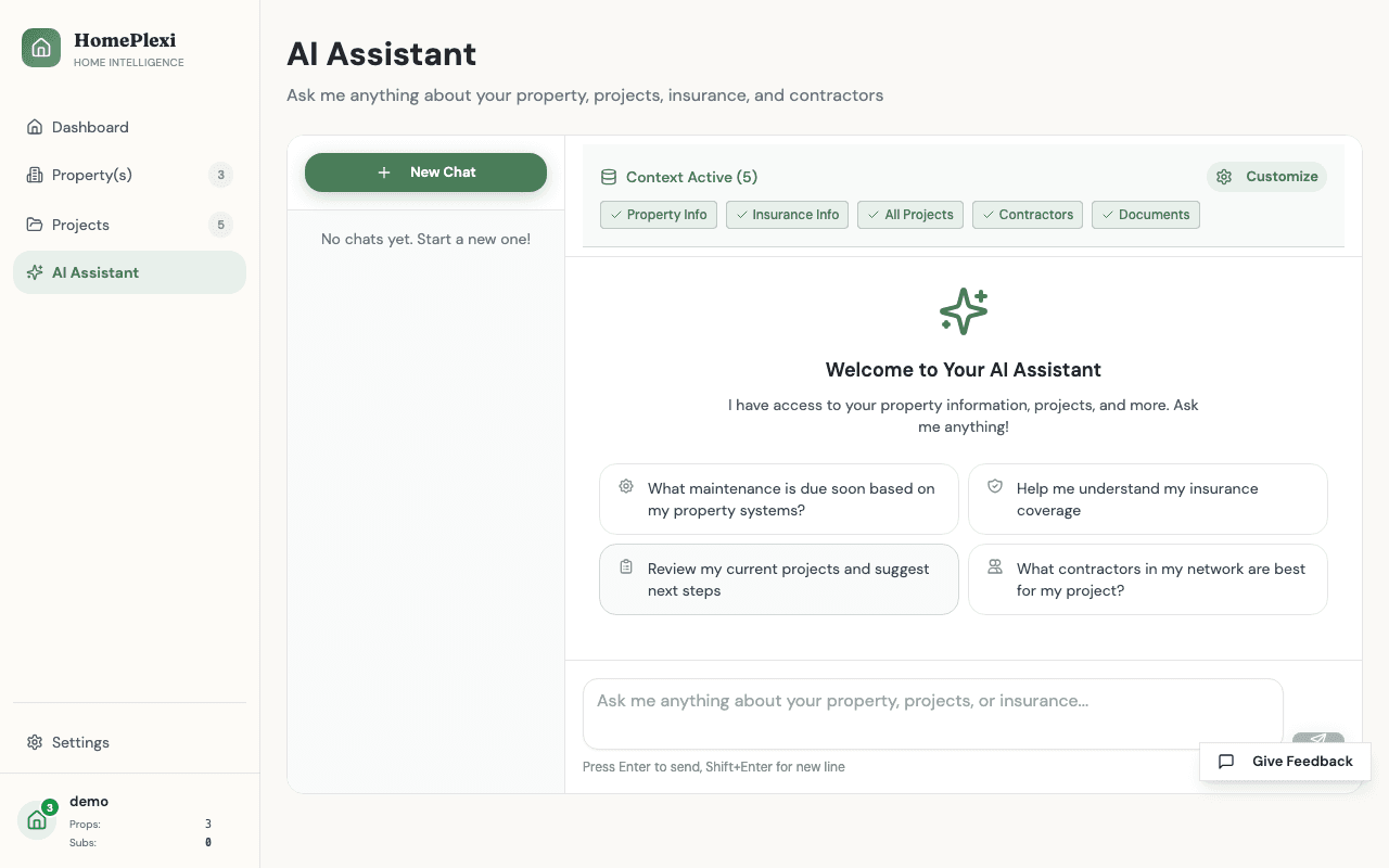 AI Assistant diagnosing home issues